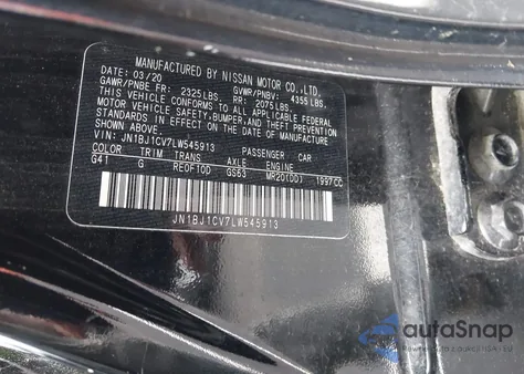 2020 Nissan Rogue Sport Sv Fwd Xtronic Cvt from USA, damaged, VIN JN1BJ1CV7LW545913